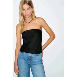 Reformation Spritz Silk Top Strapless XL
